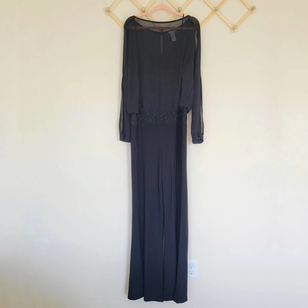 Cache Jeweled Cold Shoulder Jumpsuit